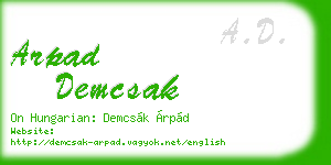 arpad demcsak business card