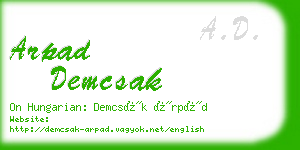 arpad demcsak business card